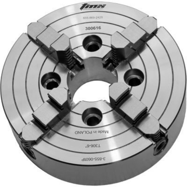 Toolmex 4-Jaw Sol Independent Chuck, Steel Body, 6" 3-855-0601P